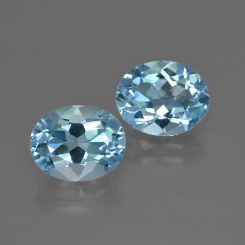 Pedras preciosas de topázio azul natural de 6,13 ct, corte oval, VVS