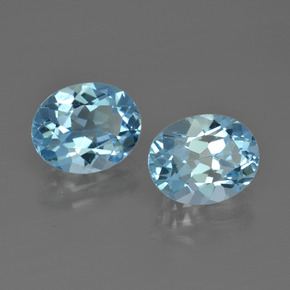 Pedras preciosas de topázio azul natural de 6,13 ct, corte oval, VVS