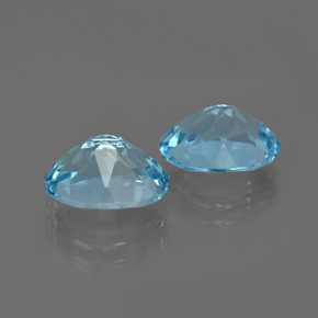 Pedras preciosas de topázio azul natural de 6,13 ct, corte oval, VVS
