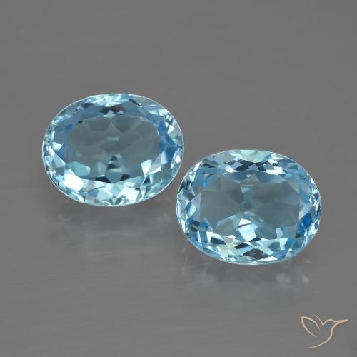 6.98ctw Natural Céu azul Topázio, oval, VVS