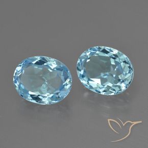 Pedras preciosas de Topázio Céu azul natural de 6.98 ct, oval, VVS