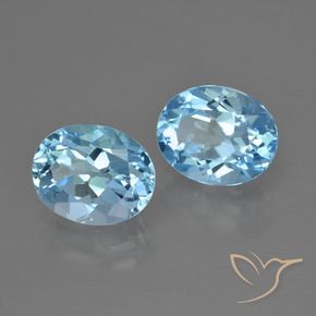 Pedras preciosas de Topázio Céu azul natural de 7.09 ct, oval, VS