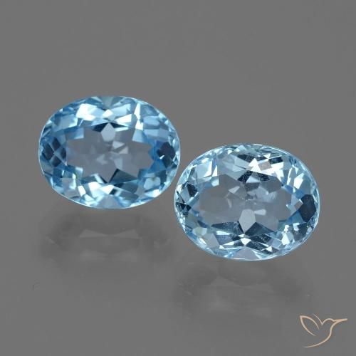 6.98ctw Natural Céu azul Topázio, oval, VVS-VS