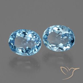 Pedras preciosas de Topázio Céu azul natural de 6.98 ct, oval, VVS-VS