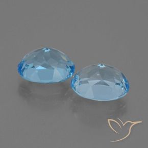 Pedras preciosas de Topázio Céu azul natural de 6.98 ct, oval, VVS-VS