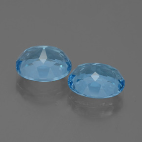 Pedras preciosas de topázio azul natural de 7,36 ct, corte oval, VVS
