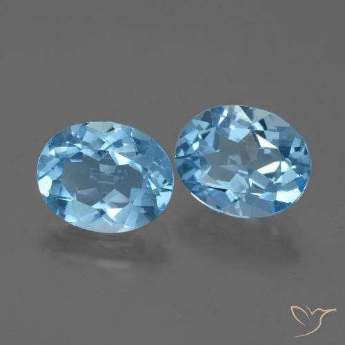 Pedras preciosas de Topázio Azul Suíço natural de 6.17 ct, oval, VVS
