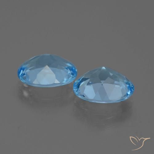 Pedras preciosas de Topázio Azul Suíço natural de 6.17 ct, oval, VVS