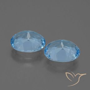 Pedras preciosas de Topázio Céu azul natural de 6.38 ct, oval, VVS