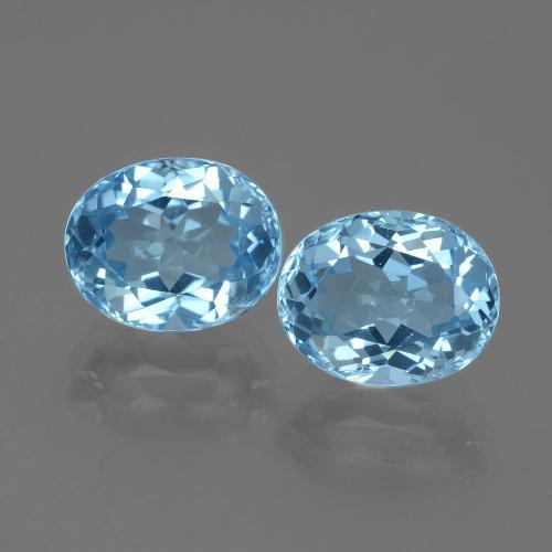 Pedras preciosas de topázio azul natural de 6,86 ct, corte oval, VVS