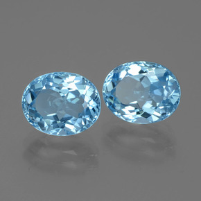 Pedras preciosas de topázio azul natural de 6,86 ct, corte oval, VVS