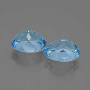 Pedras preciosas de topázio azul natural de 6,86 ct, corte oval, VVS
