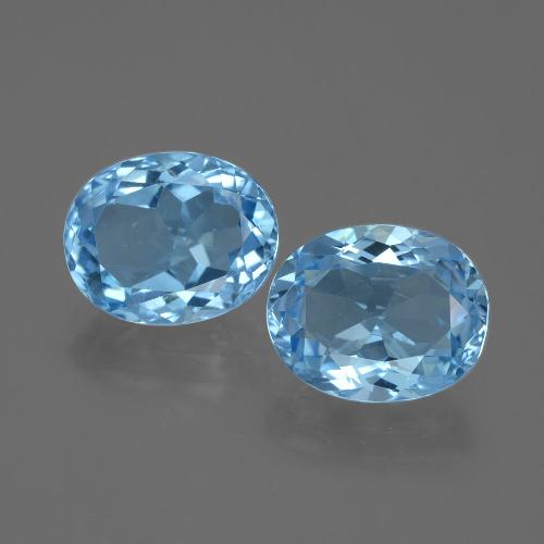 Pedras preciosas de topázio azul natural de 6,56 ct, corte oval, VVS-VS