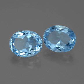 Pedras preciosas de topázio azul natural de 6,56 ct, corte oval, VVS-VS