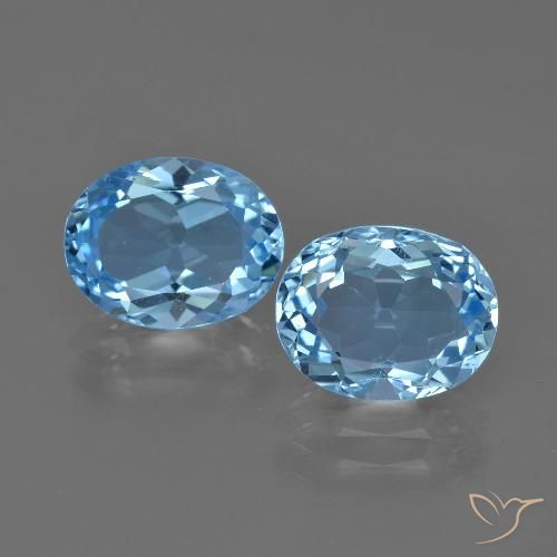 6.14ctw Natural Céu azul Topázio, oval, VVS-VS