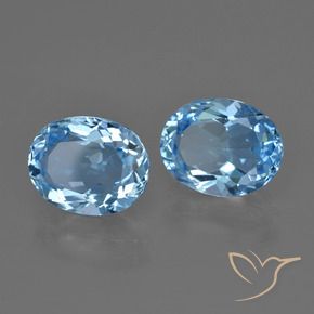 Pedras preciosas de Topázio Céu azul natural de 6.14 ct, oval, VVS-VS