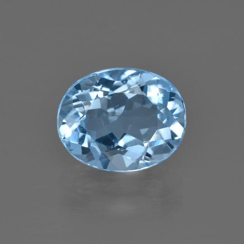 Topázio azul natural 3,32ct, corte oval, VVS-VS