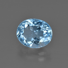 Topázio azul natural 3,32ct, corte oval, VVS-VS