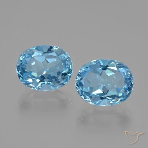 6.21ctw Natural Céu azul Topázio, oval, VVS