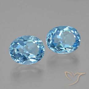 Pedras preciosas de Topázio Céu azul natural de 6.21 ct, oval, VVS