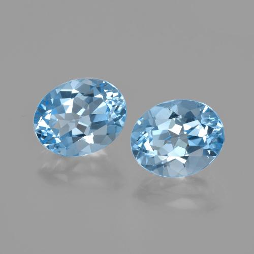 Pedras preciosas de topázio azul natural de 7,05 ct, corte oval, VVS