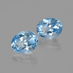 Pedras preciosas de topázio azul natural de 7,05 ct, corte oval, VVS