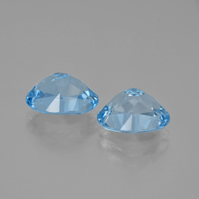Pedras preciosas de topázio azul natural de 7,05 ct, corte oval, VVS