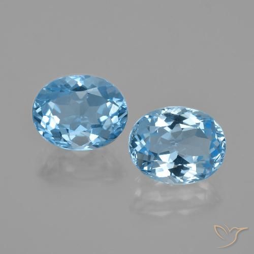 6.34ctw Natural Céu azul Topázio, oval, VVS-VS