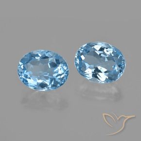Pedras preciosas de Topázio Céu azul natural de 6.34 ct, oval, VVS-VS