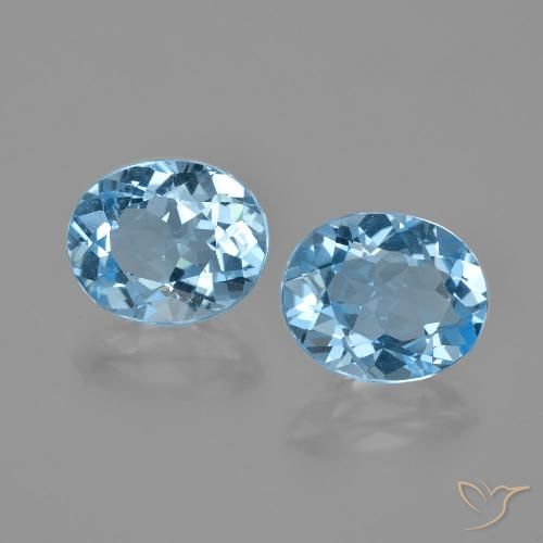6.35ctw Natural Azul Suíço Topázio, oval, VVS-VS