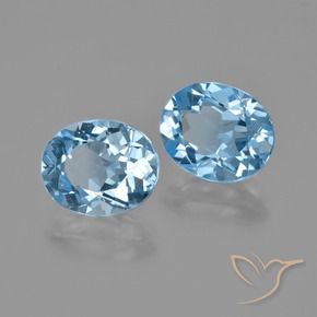 Pedras preciosas de Topázio Azul Suíço natural de 6.35 ct, oval, VVS-VS