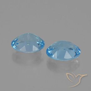 Pedras preciosas de Topázio Azul Suíço natural de 6.35 ct, oval, VVS-VS