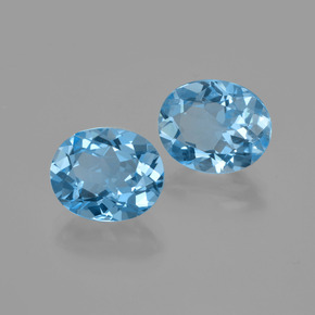 Pedras preciosas de topázio azul natural de 5,86 ct, corte oval, VVS