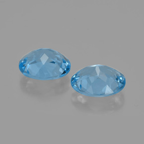 Pedras preciosas de topázio azul natural de 5,86 ct, corte oval, VVS