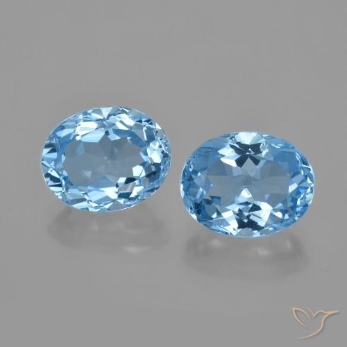 6.39ctw Natural Céu azul Topázio, oval, VVS
