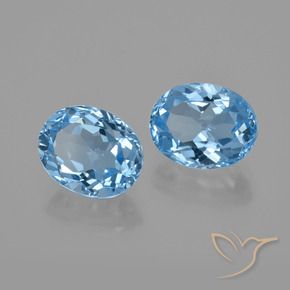Pedras preciosas de Topázio Céu azul natural de 6.39 ct, oval, VVS