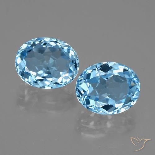 6.76ctw Natural Céu azul Topázio, oval, VVS