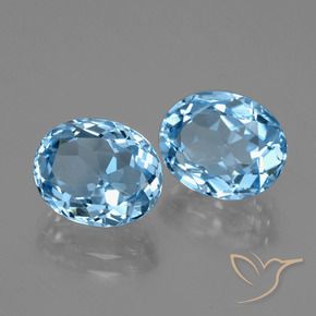 Pedras preciosas de Topázio Céu azul natural de 6.76 ct, oval, VVS