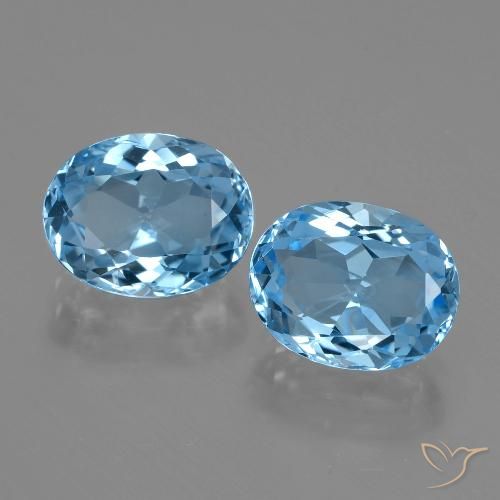 6.77ctw Natural Céu azul Topázio, oval, VVS