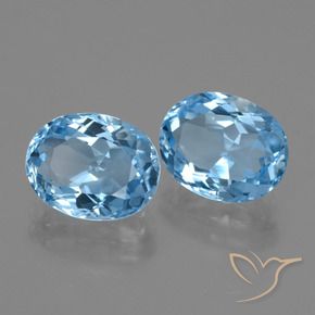 Pedras preciosas de Topázio Céu azul natural de 6.77 ct, oval, VVS