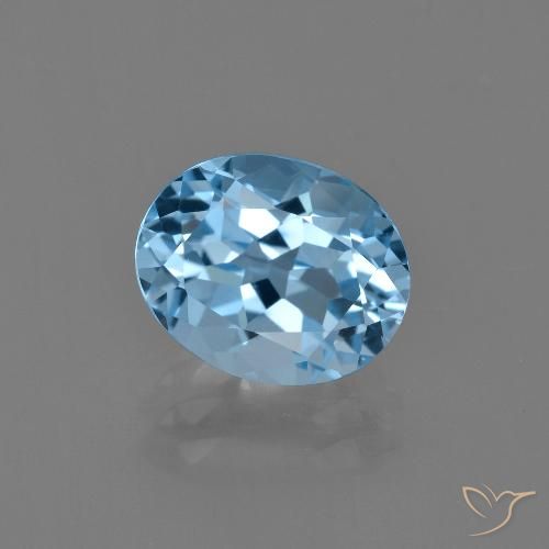 Topázio azul natural 2,93ct, corte oval, VVS