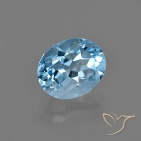 Topázio azul natural 2,93ct, corte oval, VVS