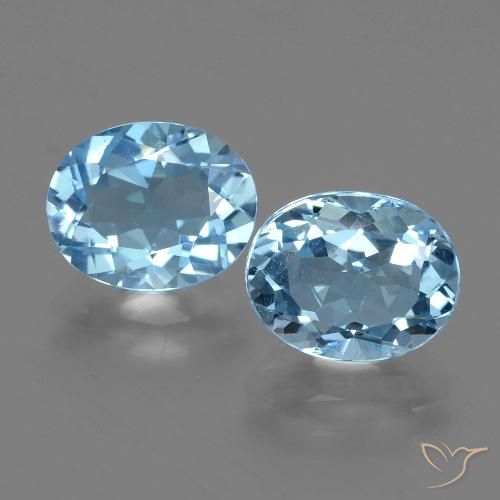 6.22ctw Natural Céu azul Topázio, oval, VVS