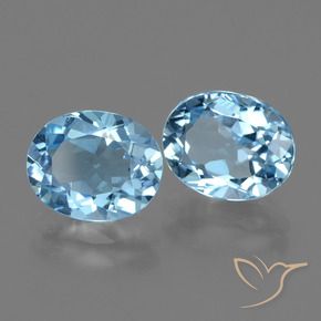 Pedras preciosas de Topázio Céu azul natural de 6.22 ct, oval, VVS