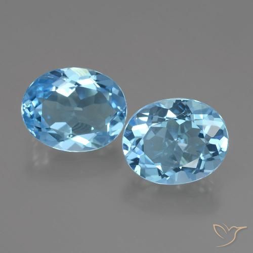6.07ctw Natural Céu azul Topázio, oval, VVS-VS