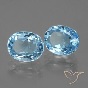 Pedras preciosas de Topázio Azul Suíço natural de 6.66 ct, oval, VVS-VS