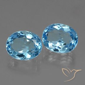 Pedras preciosas de Topázio Azul Suíço natural de 7.10 ct, Corte Oval, VVS-VS