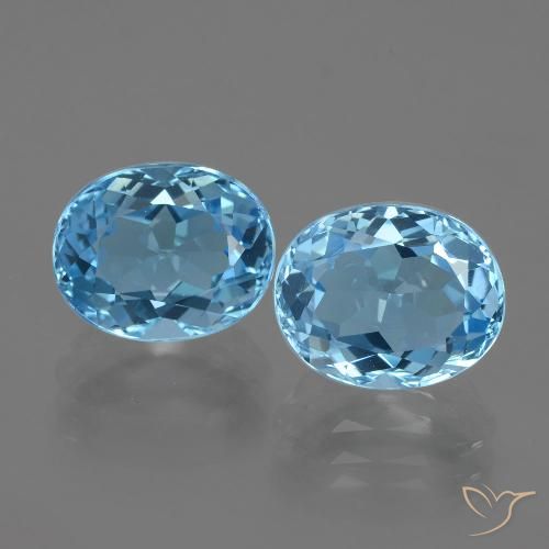 6.38ctw Natural Azul Suíço Topázio, oval, VVS