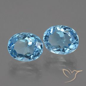 Pedras preciosas de Topázio Azul Suíço natural de 6.38 ct, oval, VVS