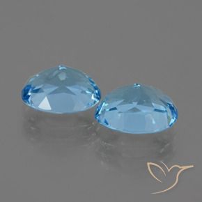 Pedras preciosas de Topázio Azul Suíço natural de 6.38 ct, oval, VVS
